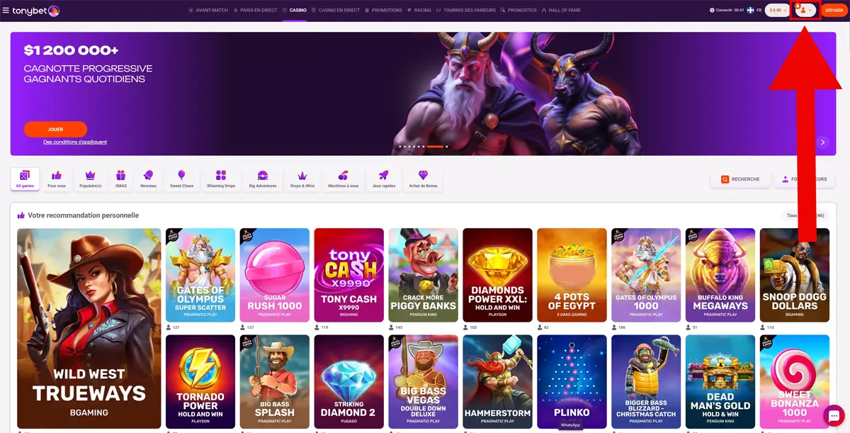 retrait étape 1 tonybet canada