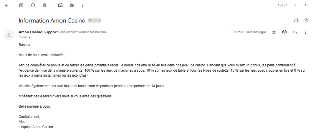 service client amon casino