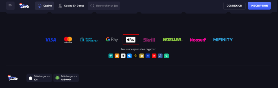 SpinAura casino Apple Pay