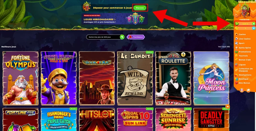 Wazamba dépôt étape2