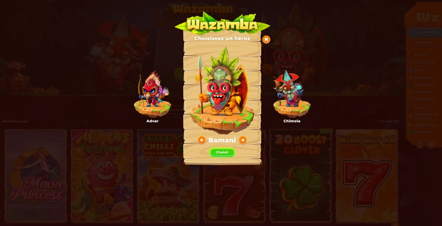 Wazamba inscription étape2