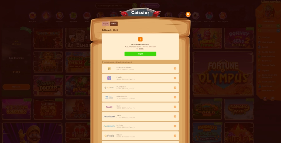 Wazamba retrait étape3