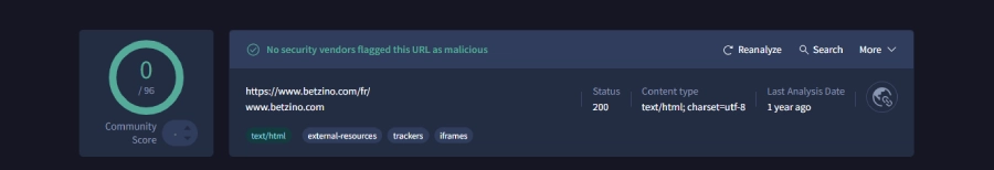 analyse sécurité de betzino