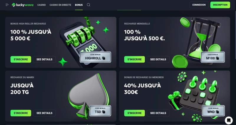 autres bonus luckywave