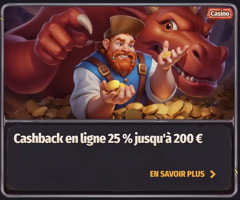 bonus cashback dragonia casino