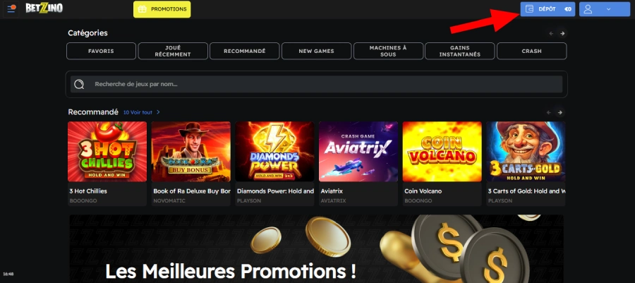 dépôt betzino étape 1