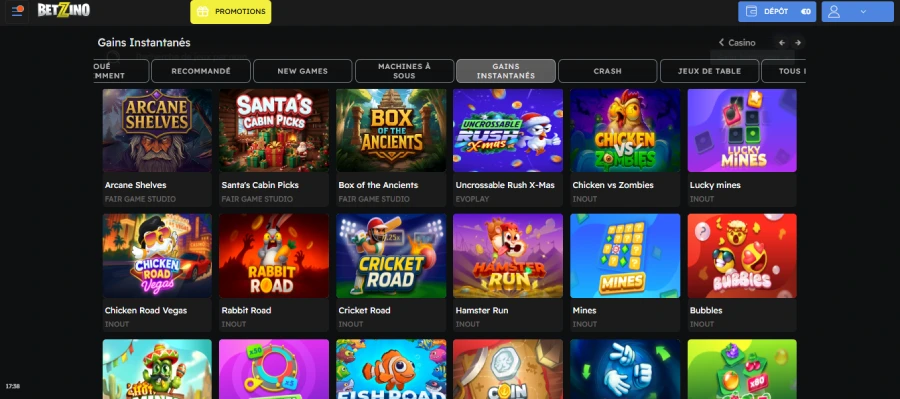 mini jeux sur Betzino