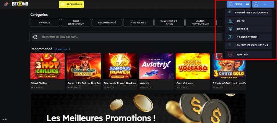 retrait betzino étape 1