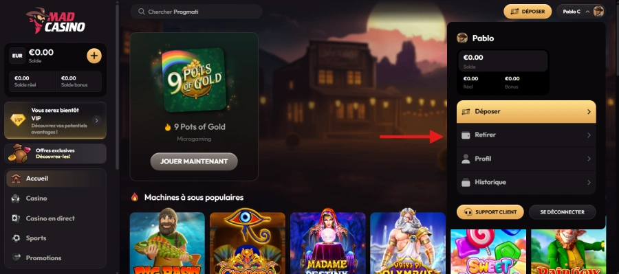 retrait solana étape 1