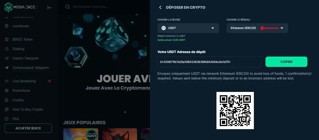 dépôt étape 3 mega dice