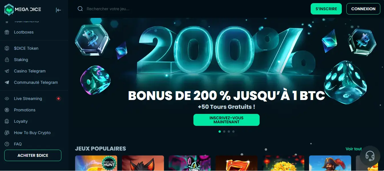 inscription étape 1 mega dice