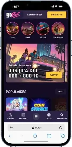 connexion sur mobile
