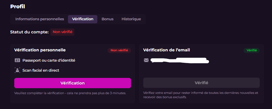 étape 4 inscription connexion casino en ligne