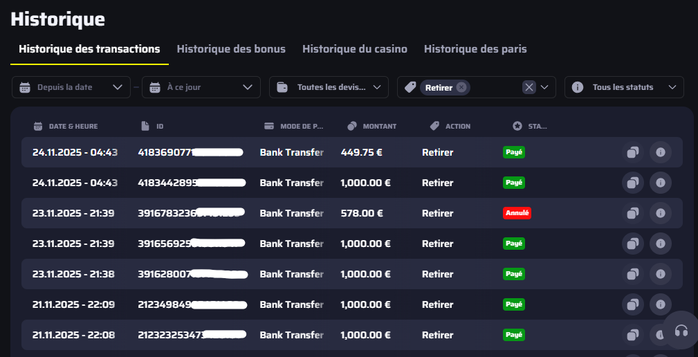 étape 4 retrait casino en ligne