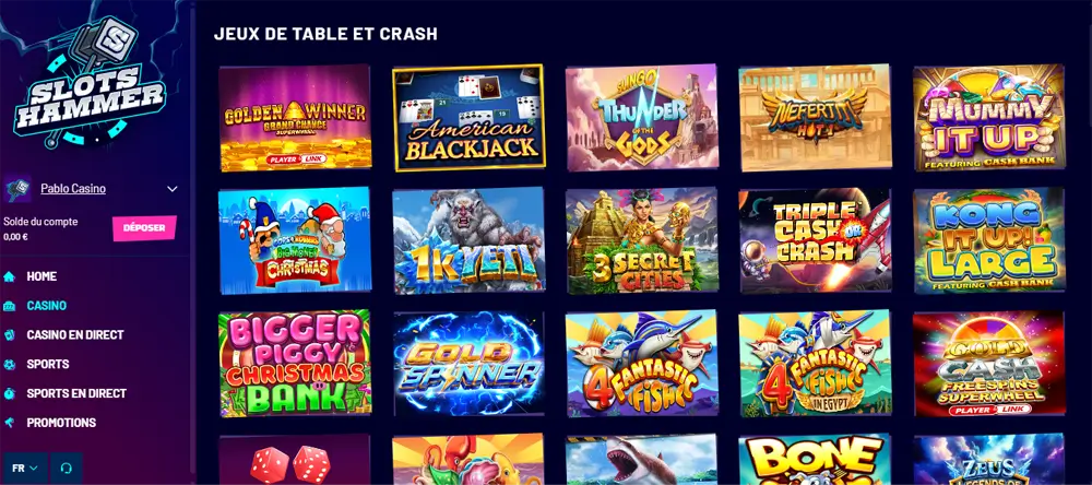 jeux de table slots hammer