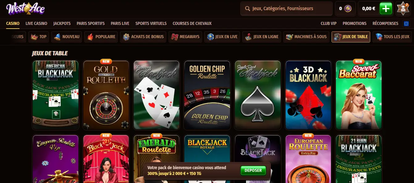 jeux de table westace