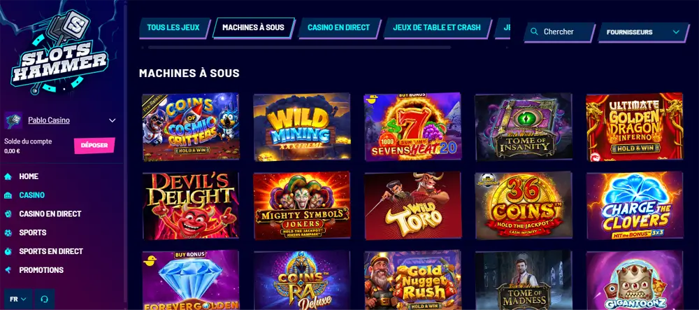 machines à sous slots hammer