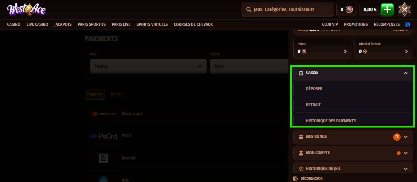 retrait étape 2 westace