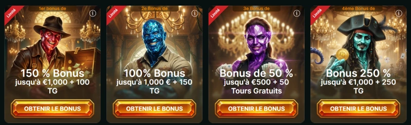 bonus bienvenue lucky gem