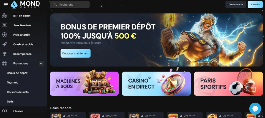 inscription étape 1 Mondcasino