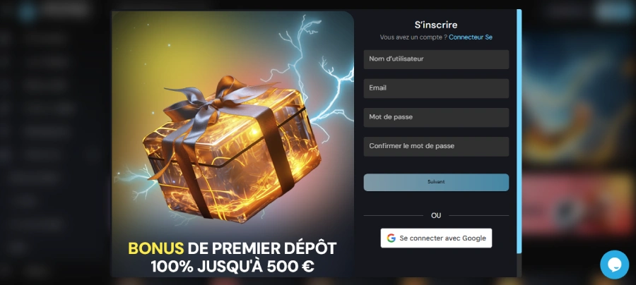 inscription étape 2 Mondcasino