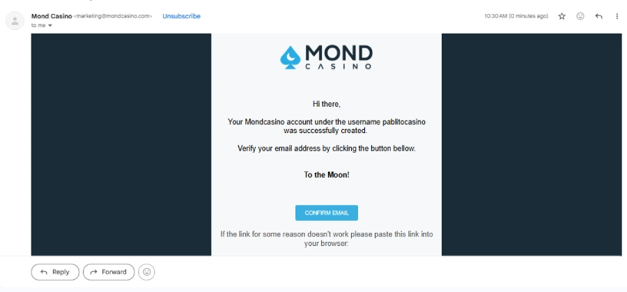 inscription étape 4 Mondcasino