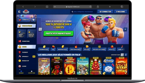 interface de bigclash casino sur ordinateur