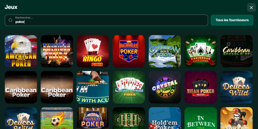 jeux de table RX Casino