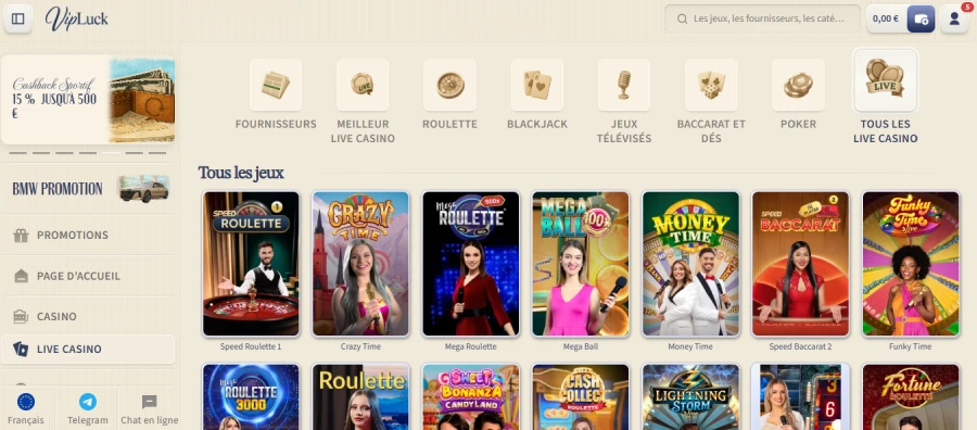 jeux de casino en direct vipluck