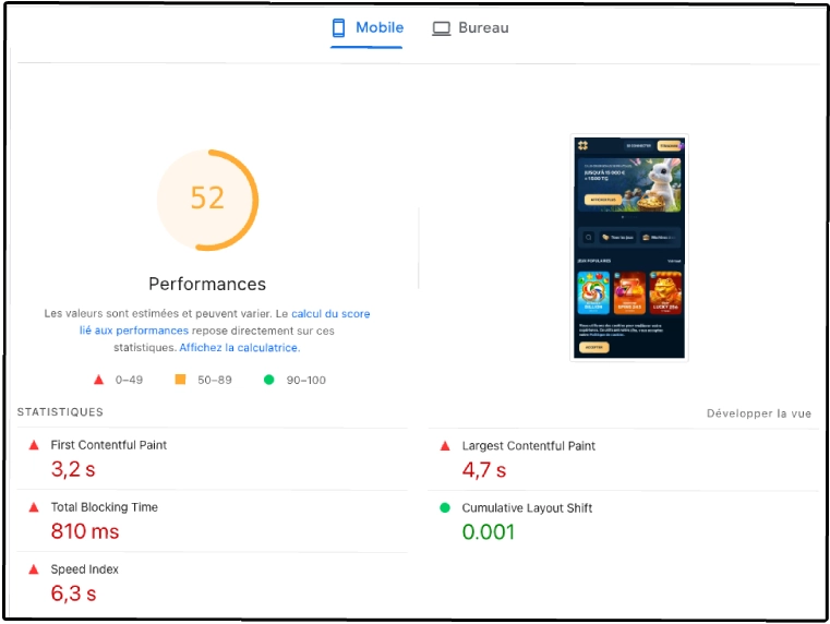 performance sur mobile de reveryplay