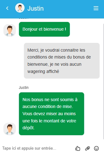 service client de Mondcasino