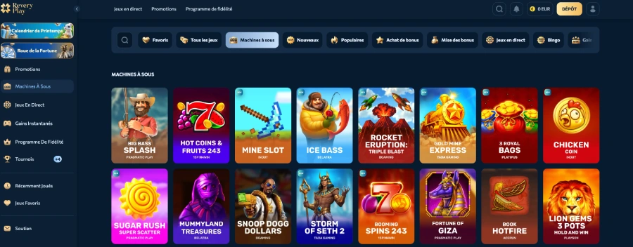 machines à sous reveryplay