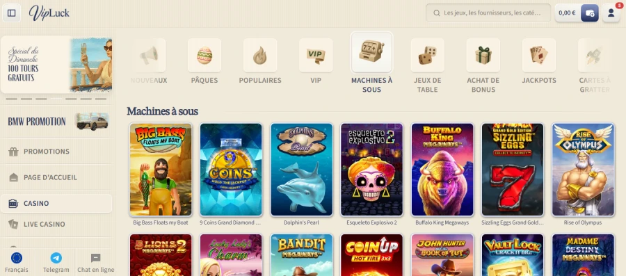 machines à sous vipluck