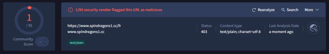 capture d'écran test securite spindragons