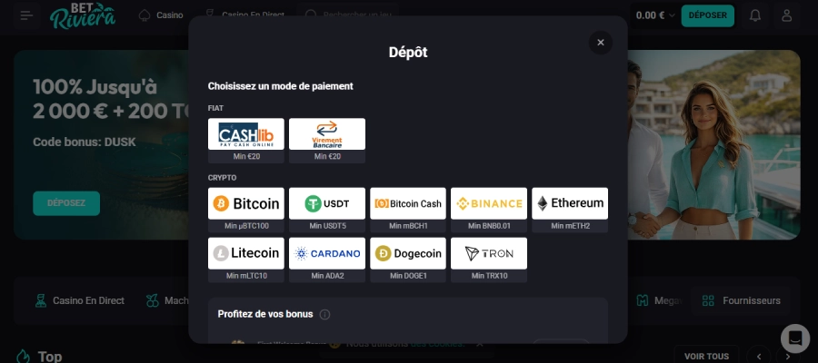 inscription étape3 betriviera casino