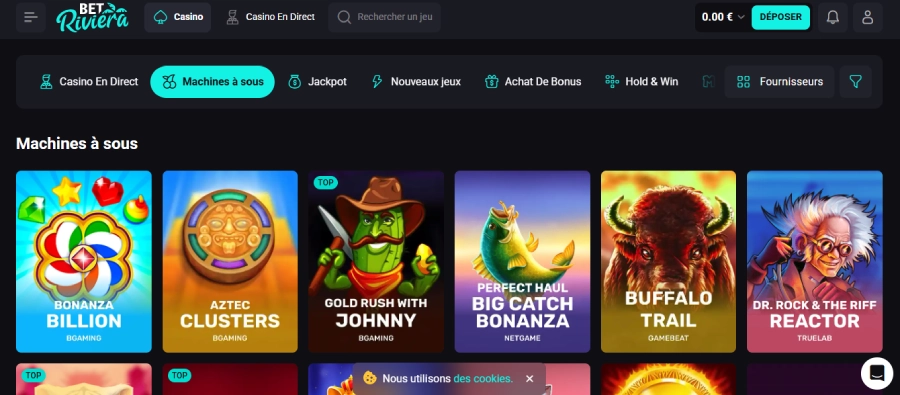 machines à sous sur betriviera