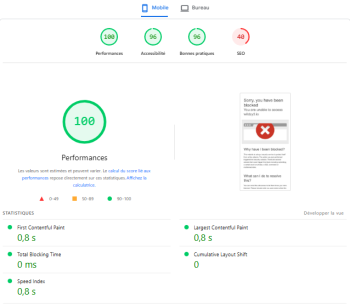 performance wildzy casino sur mobile