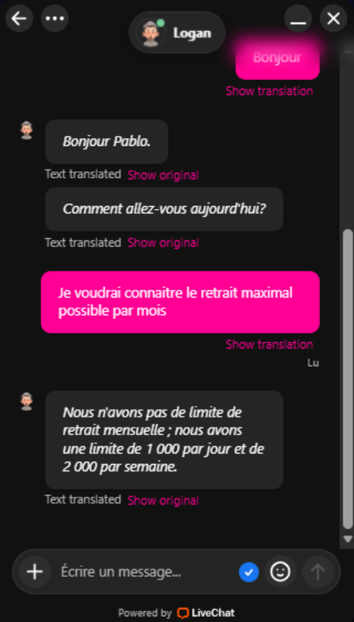 support client wildzy casino